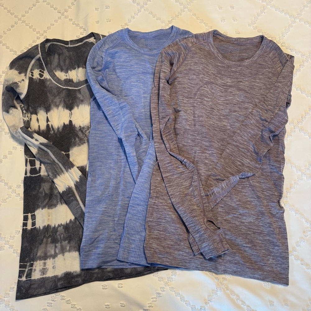 Lululemon - 3 Long Sleeve Swiftly Shirts - Size 4